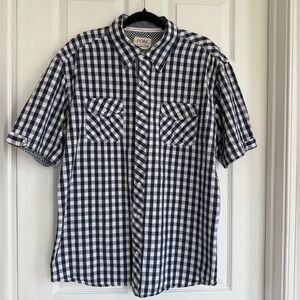 PD&C Navy and White Checkered Casual Shirt XL
